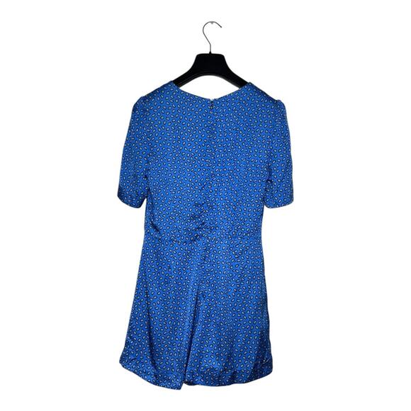 Maje NWT Ilona Blue Satin Paisley Print Romper 34 EU 2 US - Picture 3 of 10